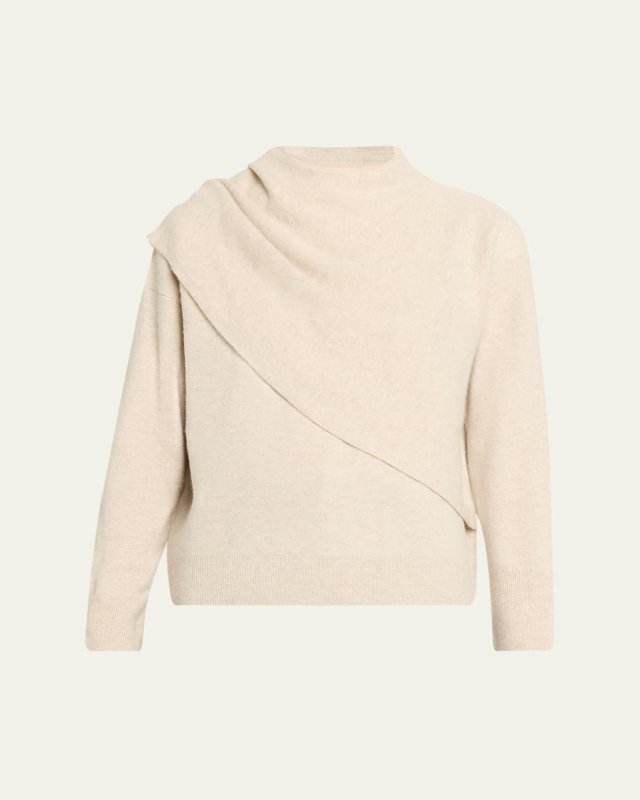 Cashmere-Blend Draped Sweat